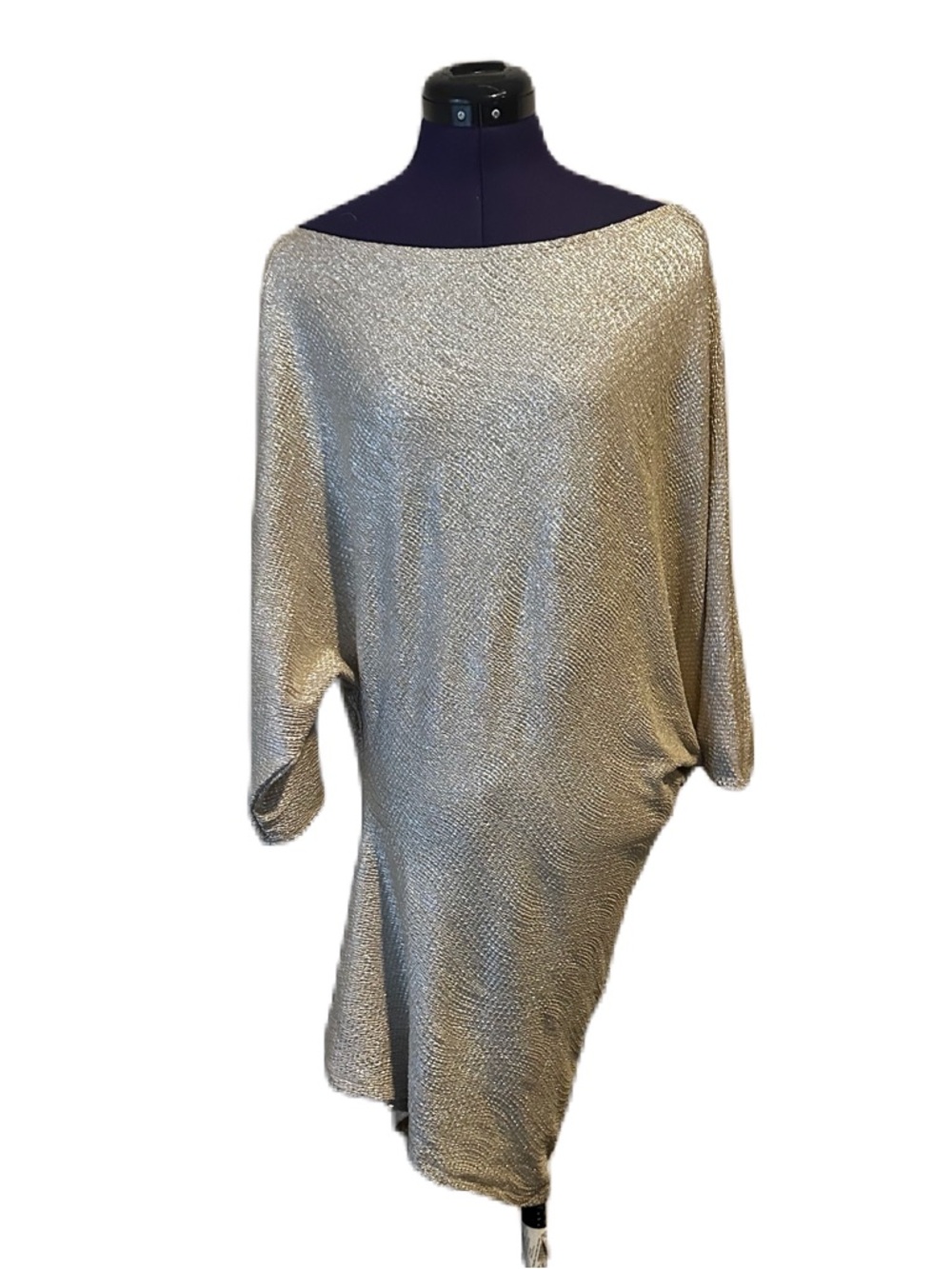 Loila Silver Sparkle Shiny Textured Long Top